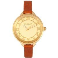 Bertha Women's Madison Sunray Dial Leather-Band Watch in Camel