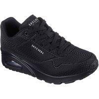 Skechers Women's UNO - Shiny Scale Trainers in Black | Size: 3