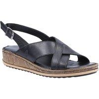 Hush Puppies Women's 'Elena' Leather Sandals in Black | Size: 7