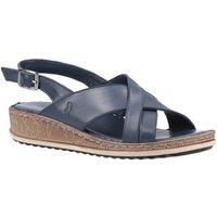 Hush Puppies Women's Elena' Cross Over Wedge Sandal in Navy | Size: 4