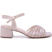 Paradox London Women's Minerva' Block Heel Ankle Strap Sandals in Light Pink | Size: 6