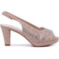 Paradox London Women's Novella' Wide Fit Diamante Platform Sandals in Gold | Size: 4E