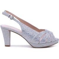 Paradox London Women's Novella' Wide Fit Diamante Platform Sandals in Silver | Size: 9E