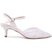 Paradox London Women's Alaria' Lace Kitten Heel Wedding Heels in Ivory | Size: 5