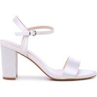 Paradox London Women's Aurielle' Block Heel Wedding Sandal in Ivory | Size: 9