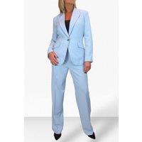 Paulo Due Women's 2 Piece Tailored Trouser Suit in Baby Blue | Size: 12