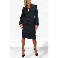 Paulo Due Women's 2 Piece Tailored Skirt Suit in Black | Size: 14