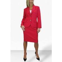 Paulo Due Women's 2 Piece Tailored Skirt Suit in Red | Size: 14
