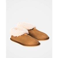 Celtic & Co Women's ' Shearling Bootee Slippers in Light Brown | Size: 7