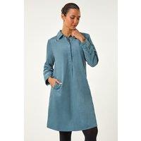 Roman Women's Corduroy Tunic Shirt Dress in Light Blue | Size: 12