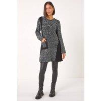 Roman Women's Textured Pocket Detail Longline Jumper in Charcoal | Size: 16