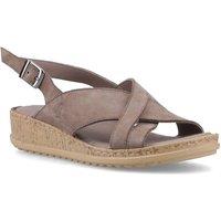 Hush Puppies Women's Elena Cross Over Wedge Sandal in Taupe | Size: 6