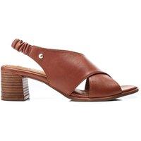 Moda In Pelle Women's 'Prinia' Leather Heeled Sandals in Tan | Size: 5