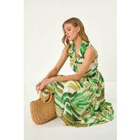 Roman Women's Abstract Print Button Shirt Dress in Green | Size: 18