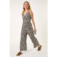 Dusk Women's Abstract Print Jumpsuit in Black | Size: 10