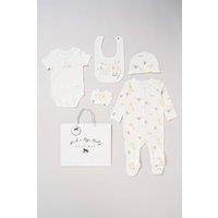 Rock a Bye Baby Cotton 5-Piece Baby Gift Set in Cream | Size: Newborn