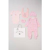 Rock a Bye Baby Girl's Cotton 5-Piece Baby Gift Set in Pink | Size: 0-3 m