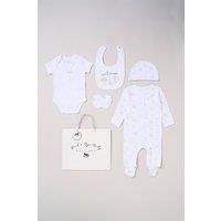 Rock a Bye Baby Cotton 5-Piece Baby Gift Set in White | Size: Newborn