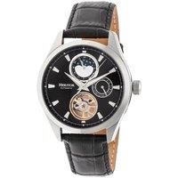 Heritor Automatic Men's Sebastian Semi-Skeleton Leather-Band Watch in Silver