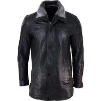 TruClothing Men's 3/4 Long Safari Button Cover Coat in Black | Size: XL