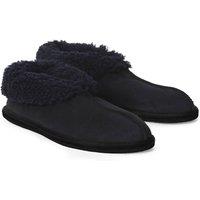 Celtic & Co Men's British Shearling Bootee Slippers in Dark Navy | Size: 8