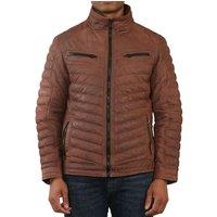 TruClothing Men's Quilted Puffer Soft Napa Leather Jacket in Tan | Size: 4XL