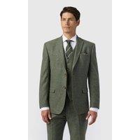 Alexandre Silver Label Men's Tailored Fit Donegal Jacket in Green | Size: 42R