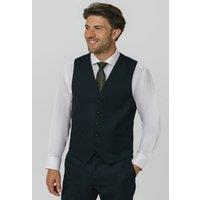 Dobell Men's Navy Chalkstripe Waistcoat | Size: 4XL