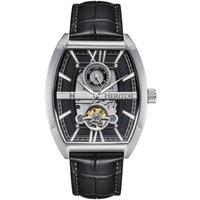 Heritor Automatic Men's Masterson Semi-Skeleton Leather-Band Watch in Silver
