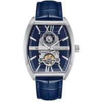 Heritor Automatic Men's Masterson Semi-Skeleton Leather-Band Watch in Blue