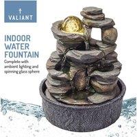 Valiant Water Fountain Feature | Indoor | Table Top | Calming | Mains Powered in Light Stone