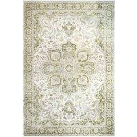 Kukoon Green Beige Traditional Floral Oriental Style Fireside Living Room Rug | Size: 60 cm x 240 cm