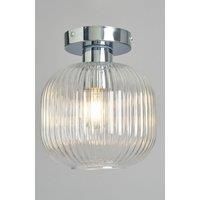 BHS Lighting Lynda Chrome Flush Bathroom Ceiling Light in Silver