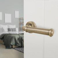AFIT Antique Brass Fire Door Handle Internal Lever On Rose 1 Pack in Bronze | Size: 150mm x 150mm