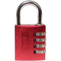 ABUS Mechanical 145 Series Aluminium Combination Padlock in Red