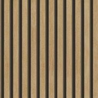 Grandeco Hermes Wood Slat Textured Wallpaper in Dark Brown