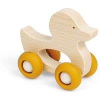 Bigjigs Toys Mini Animal Push Along (Duck) - Wooden Push-Along Animals