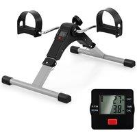 Gymax Under Desk Exercise Bike Pedal Exerciser Foldable Mini Exercise Bike in Black