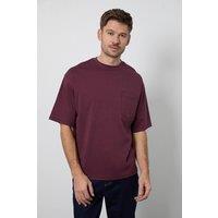 Burton Men's Burgundy Oversized Crew Neck T-Shirt | Size: Small