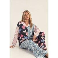 NastyGal Women's Floral Polka Dot Splice Pyjama Trouser Set | Size: 8