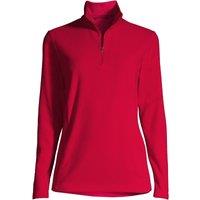 Lands' End Women's Anyweather Quarter Zip Fleece Top in Red | Size: 8