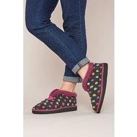 Moshulu Women's 'Bo' Short Spotty Bootie Slippers in Dark Grey | Size: 8