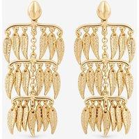 Mood Women's Gold Plated Cascading Leaf Earrings