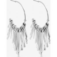 Mood Women's Silver Plated Polished Stick Hoops