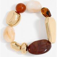 Mood Women's Gold Polished & Resin Stretch Bracelet