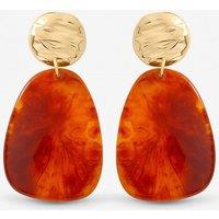 Mood Women's Gold Plated & Resin Statement Drop Earrings in Brown