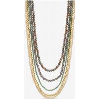 Mood Women's Gold Plated & Polished Multi Colour Beaded Multirow Necklace
