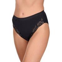 La Marquise Women's 6 Pack Lace Comfort Stretch High Leg Briefs in Black | Size: 18