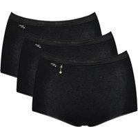 Sloggi Women's Basic+ Maxi 3 Pack Briefs in Black | Size: 10