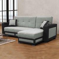 Sliding Wardrobes 4U Terrian Fabric Right Corner Sofa Bed with Ottoman Storage - Grey